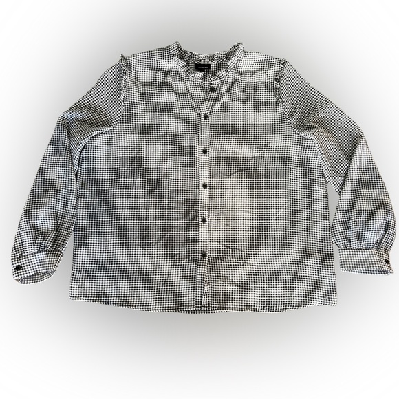Who What Wear Checkered shear Black & White Blouse xxl - Picture 2 of 6
